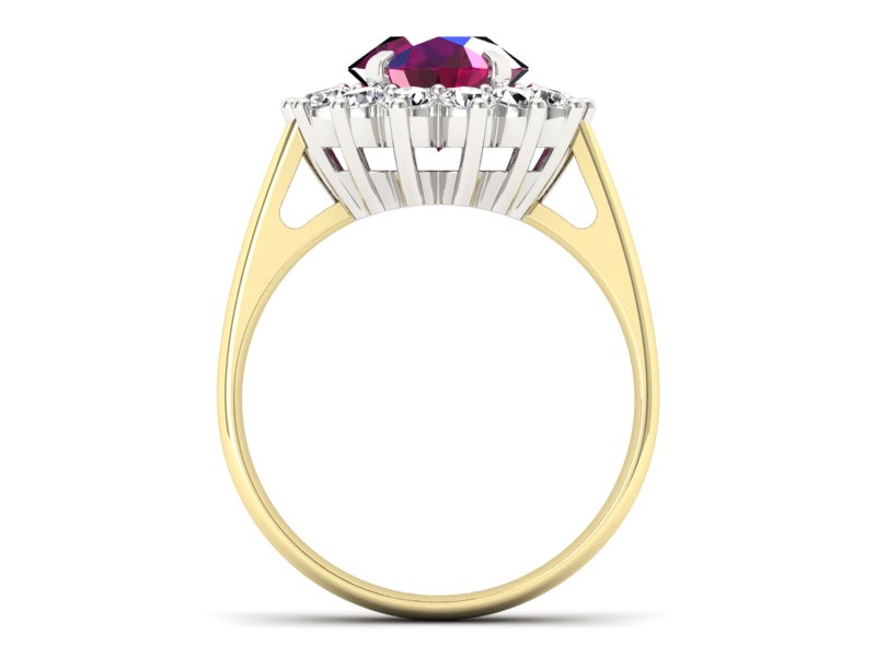 Pierścionek z rubinem i diamentami - p16327zbr - 2