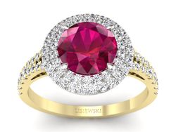 Pierścionek z rubinem i diamentami - p16328zbr