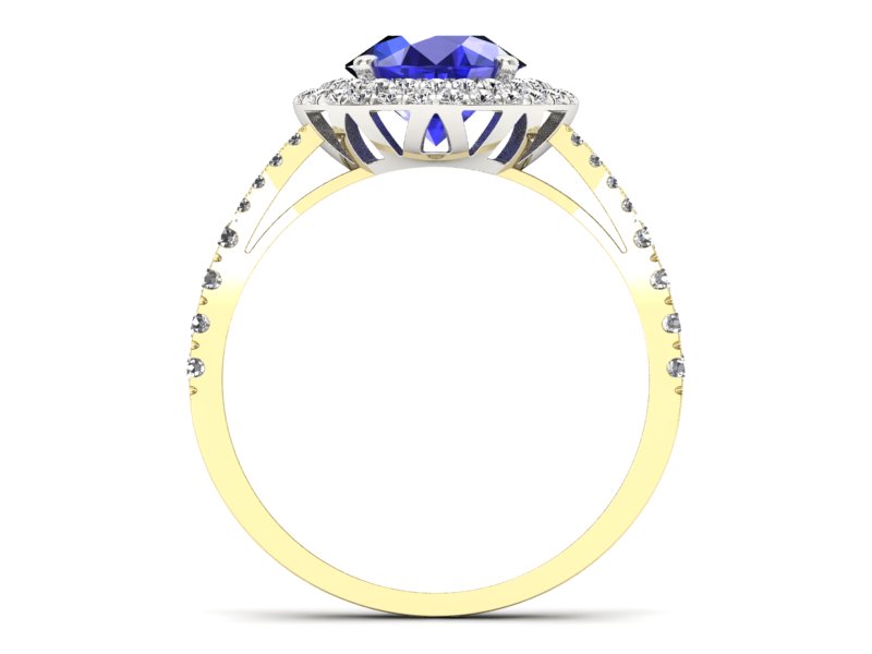 Pierścionek z szafirem i diamentami - p16328zbszc - 2
