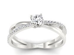 Pierścionek zaręczynowy z brylantami białe złoto - p16329b