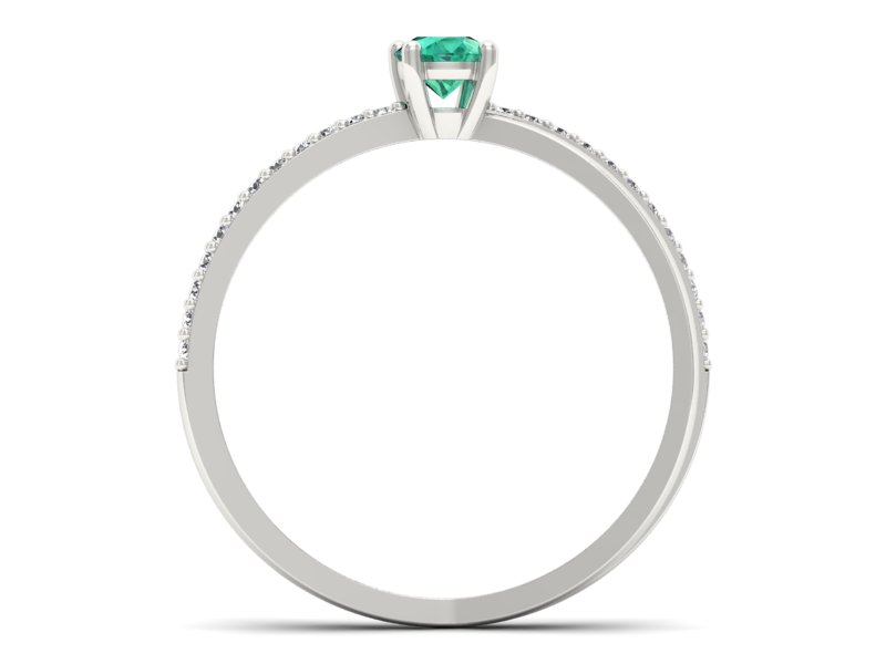 Złoty pierścionek ze szmaragdem i brylantami - p16329bsm - 2