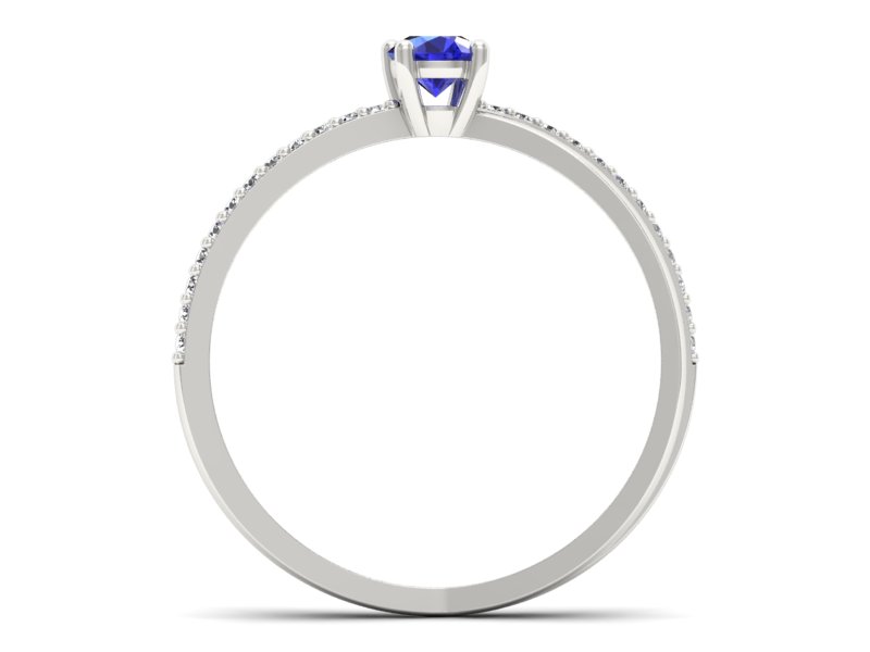 Pierścionek zaręczynowy z szafirem i brylantami - p16329bszc - 2