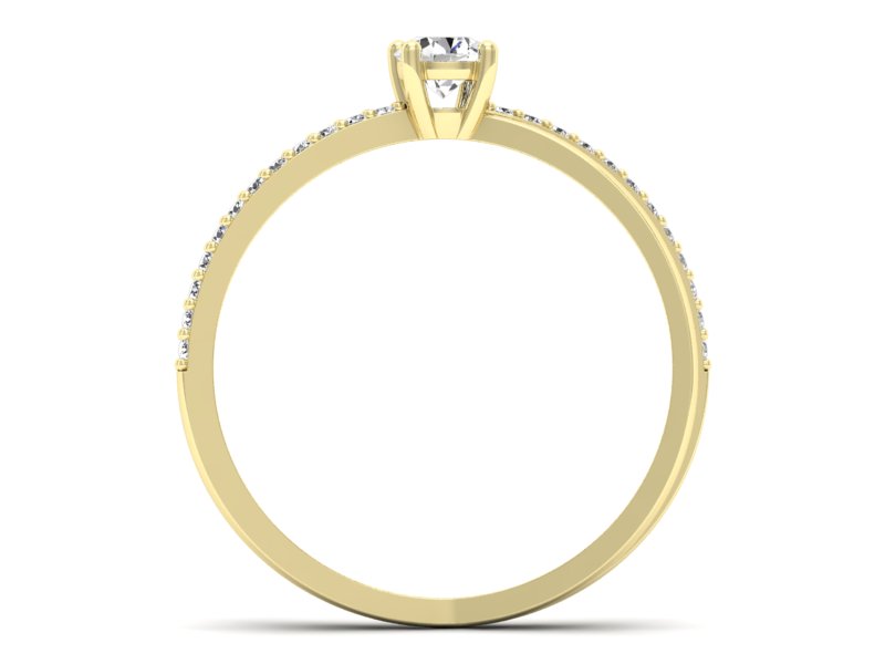 Złoty pierścionek z brylantami żółte złoto - p16329z - 2