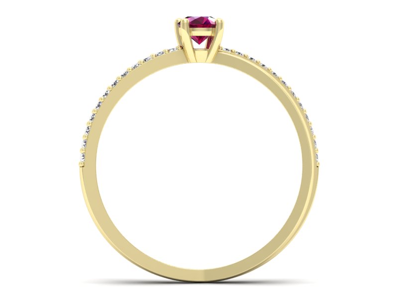 Pierścionek z rubinem i brylantami - p16329zr - 2