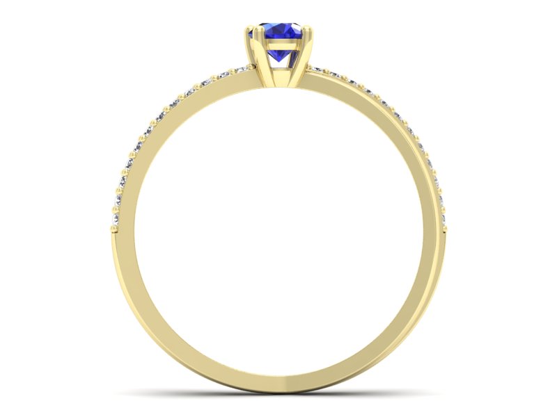 Pierścionek zaręczynowy z szafirem i brylantami - p16329zszc - 2
