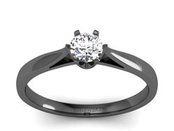 Złoty Pierścionek z diamentem czarne złoto 585 - p16330cz
