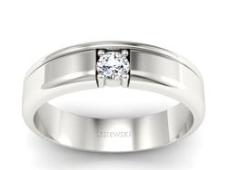 Złoty Pierścionek z brylantem białe złoto 585 - p16332b