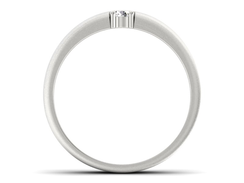 Złoty Pierścionek z diamentem w białym złocie - p16332bmp - 2