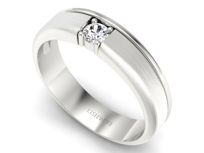 Złoty Pierścionek z diamentem w białym złocie - p16332bmp - 3