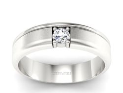 Złoty Pierścionek z brylantem białe złoto 585 - p16332bms