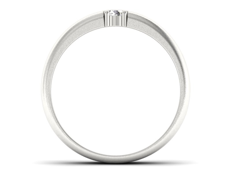 Złoty Pierścionek z brylantem białe złoto 585 - p16332bms - 2