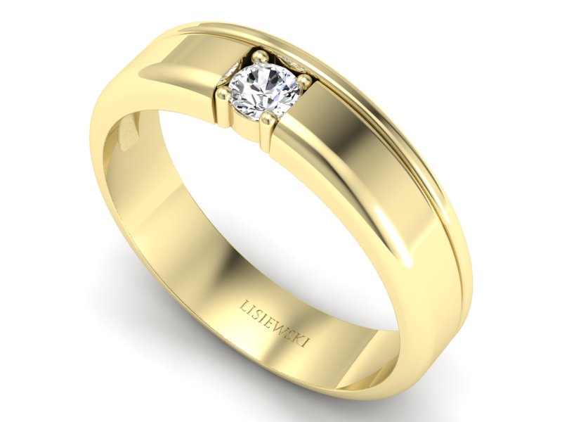 Złoty Pierścionek z brylantem żółte złoto 585 - p16332z - 3