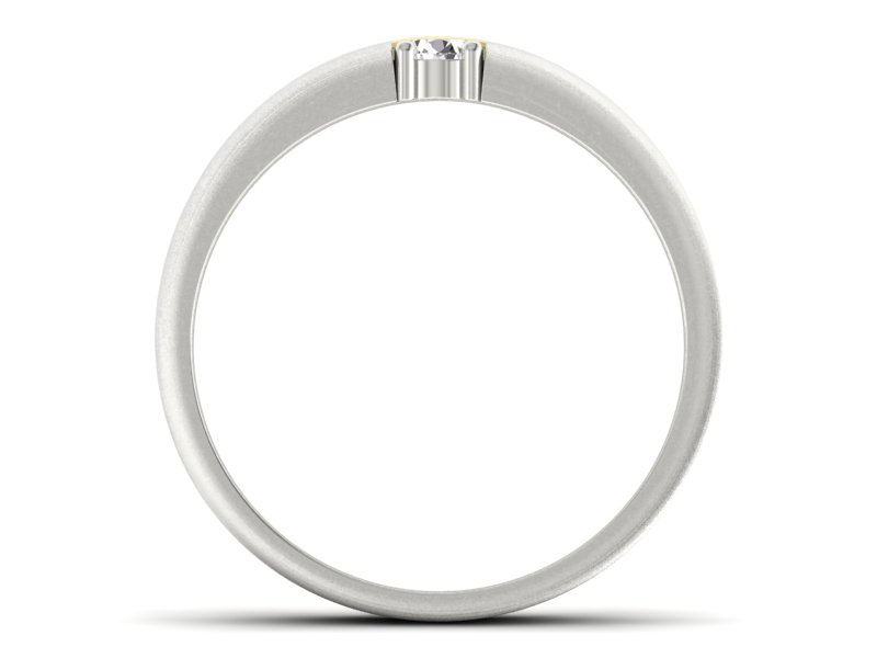 Pierścionek z diamentem żółte i białe złoto - p16332zbmp - 2