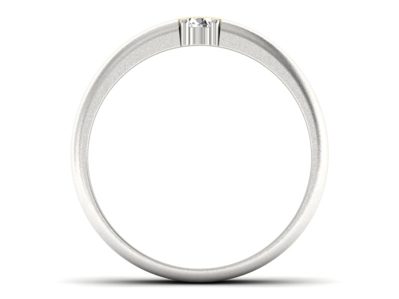 Pierścionek z diamentem żółte i białe złoto - p16332zbms - 2