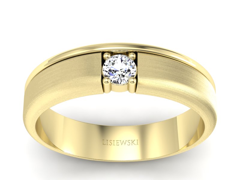 Pierścionek zaręczynowy z diamentem zloty 14k - p16332zmp - 1