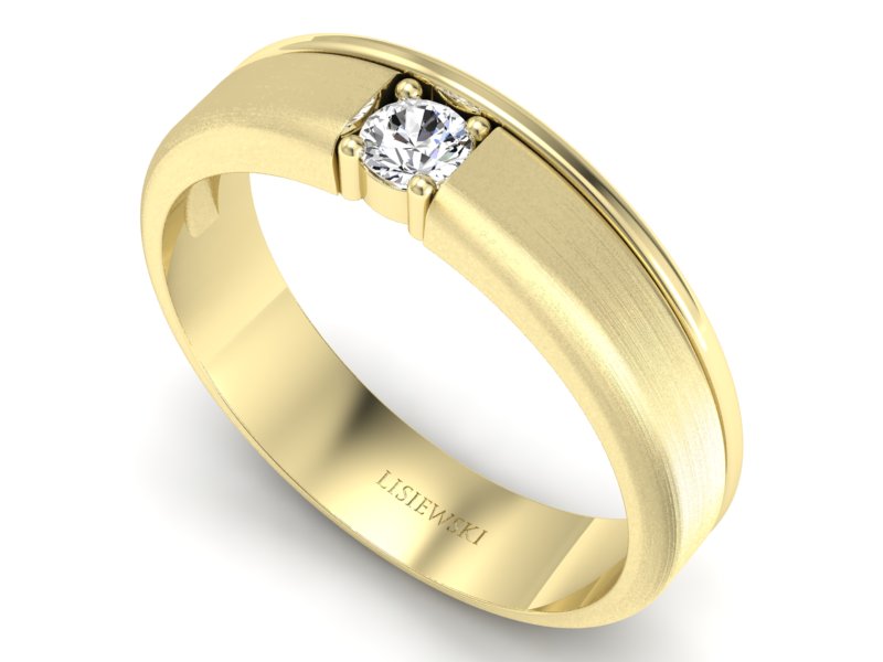 Pierścionek zaręczynowy z diamentem zloty 14k - p16332zmp - 3