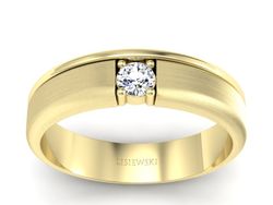 Złoty Pierścionek z brylantem żółte złoto 585 - p16332zms