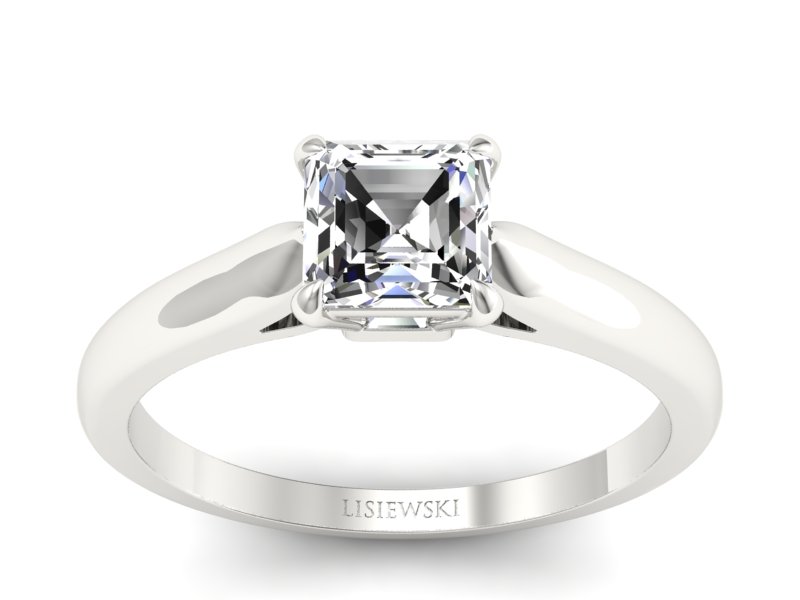 Złoty pierścionek z diamentem białe złoto - p16337b - 1