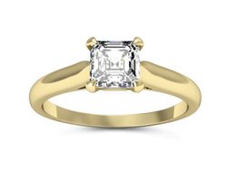 Złoty Pierścionek z diamentem żółte złoto 585 - p16337z