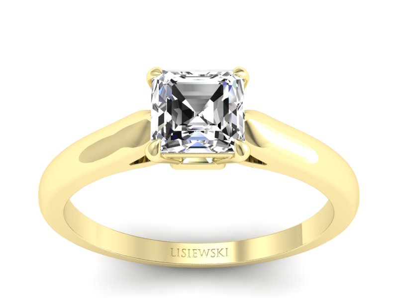 Złoty pierścionek z diamentem żółte złoto - p16337z - 1