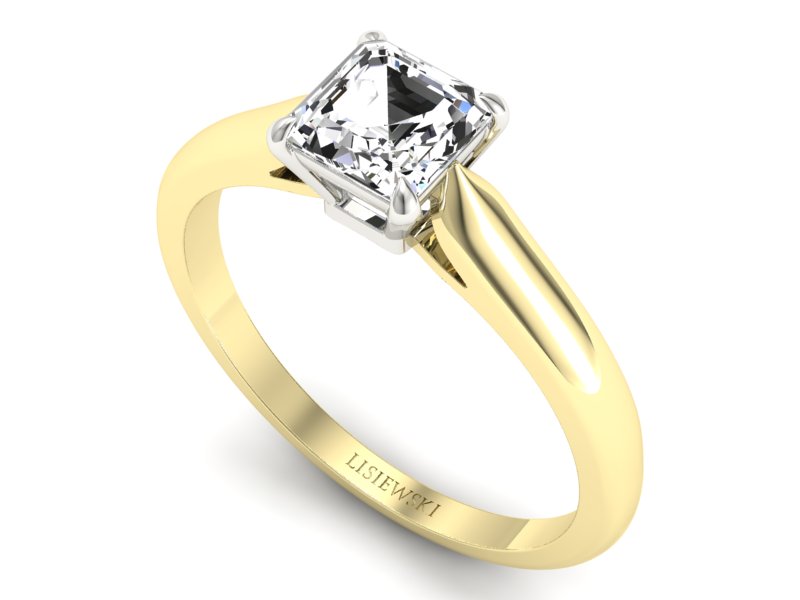 Pierścionek z diamentem żółte białe złoto - p16337zb - 3