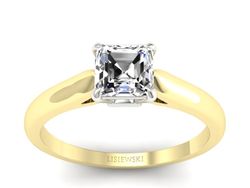 Pierścionek z diamentem żółte białe złoto - p16337zb
