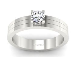 Złoty pierścionek z brylantem białe złoto - p16341b