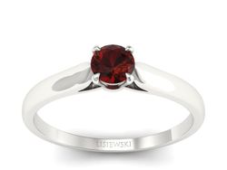 Złoty pierścionek z granatem białe złoto - p16342bgr