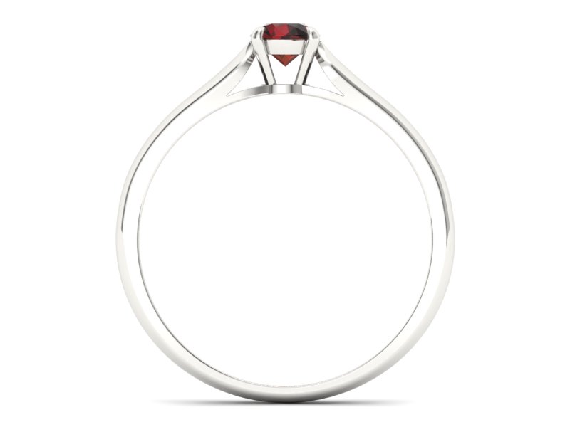 Złoty pierścionek z granatem białe złoto - p16342bgr - 2