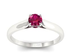 Złoty pierścionek z rubinem białe złoto - p16342br