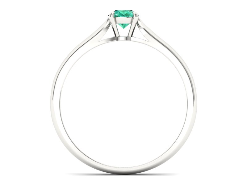 Złoty pierścionek ze szmaragdem białe złoto - p16342bsm - 2