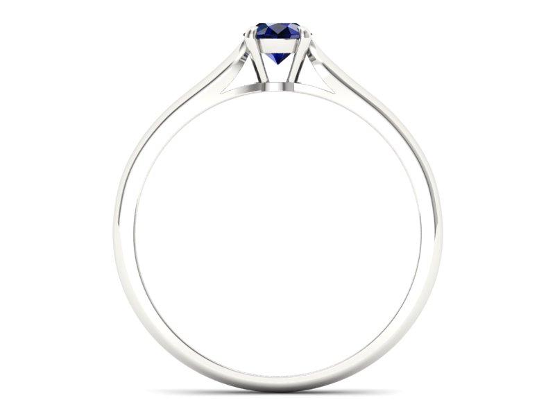 Złoty pierścionek z szafirem białe złoto - p16342bsz - 2