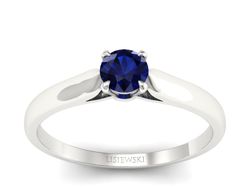 Złoty pierścionek z szafirem białe złoto - p16342bsz