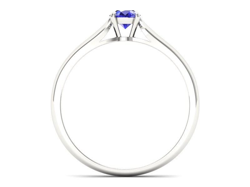Złoty pierścionek z szafirem białe złoto - p16342bszc - 2