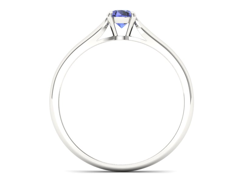 Złoty pierścionek z tanzanitem białe złoto - p16342bt - 2