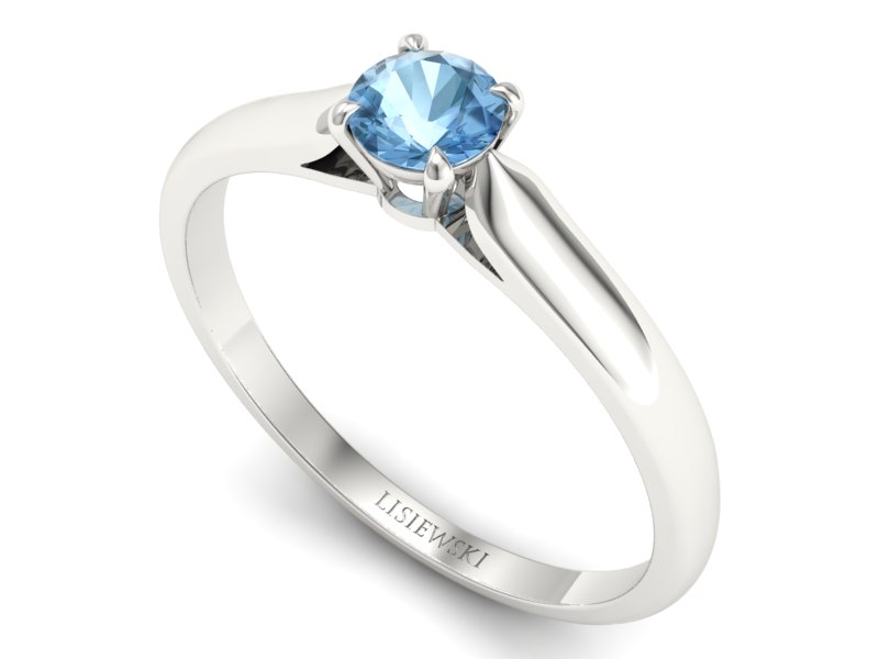 Złoty pierścionek z topazem białe złoto - p16342btp - 3