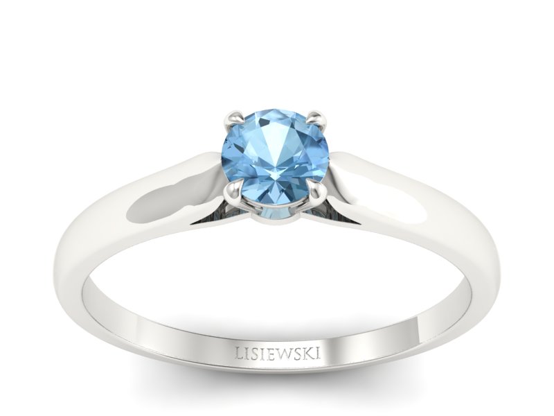 Złoty pierścionek z topazem białe złoto - p16342btp - 1