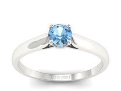 Złoty pierścionek z topazem białe złoto - p16342btp