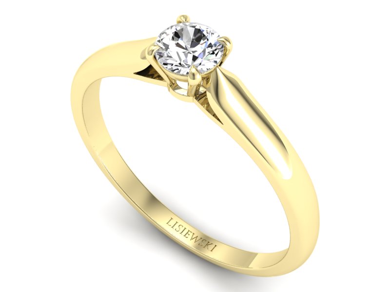 Złoty pierścionek z brylantem żółte złoto - p16342z - 3