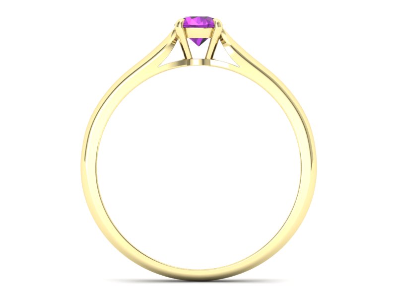 Złoty pierścionek z ametystem żółte złoto - p16342zat - 2