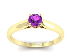 Złoty pierścionek z ametystem żółte złoto - p16342zat