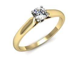 Pierścionek z diamentem żółte i białe złoto 585 - p16342zb