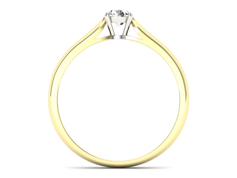 Pierścionek z diamentem żółte i białe złoto - p16342zb - 2