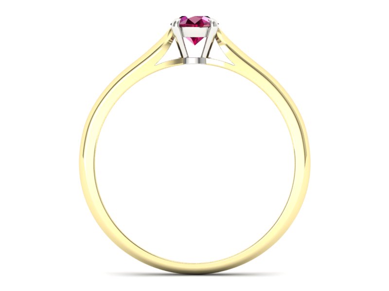 Pierścionek z rubinem żółte białe złoto - p16342zbr - 2