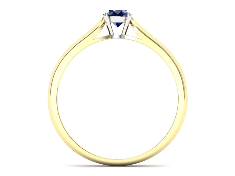 Pierścionek z szafirem żółte białe złoto - p16342zbsz - 2