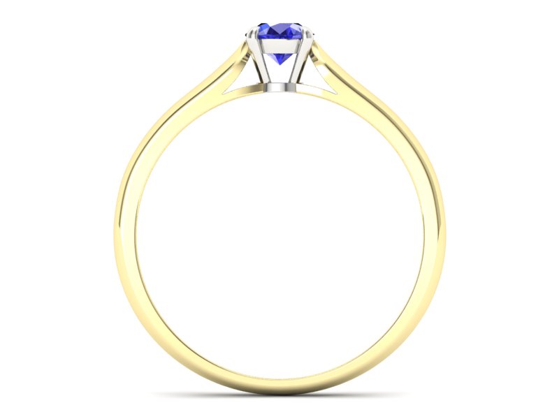 Pierścionek z szafirem żółte białe złoto - p16342zbszc - 2
