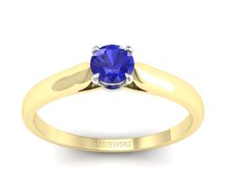 Pierścionek z szafirem żółte białe złoto - p16342zbszc