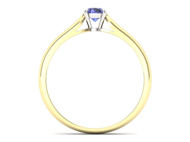 Pierścionek z tanzanitem żółte białe złoto - p16342zbt - 2