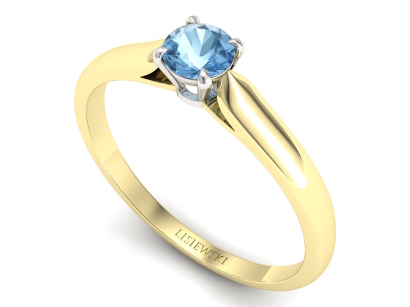 Pierścionek z topazem żółte białe złoto - p16342zbtp - 3
