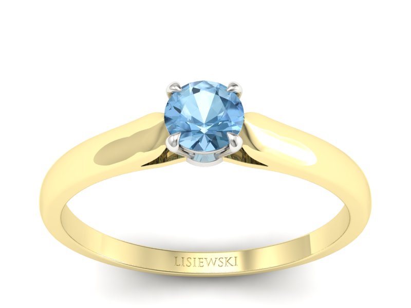 Pierścionek z topazem żółte białe złoto - p16342zbtp - 1